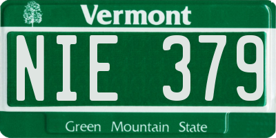 VT license plate NIE379