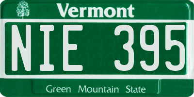 VT license plate NIE395