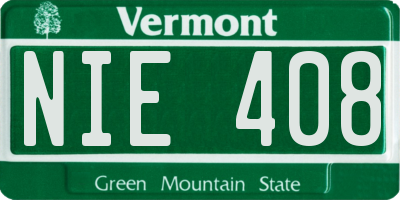 VT license plate NIE408