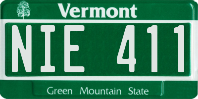 VT license plate NIE411