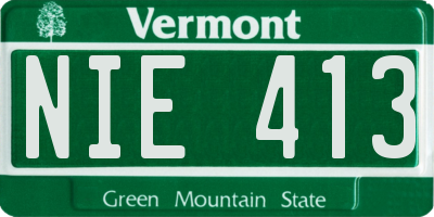 VT license plate NIE413