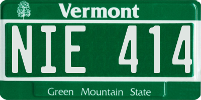 VT license plate NIE414