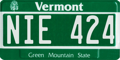 VT license plate NIE424