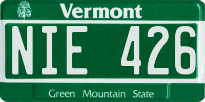 VT license plate NIE426