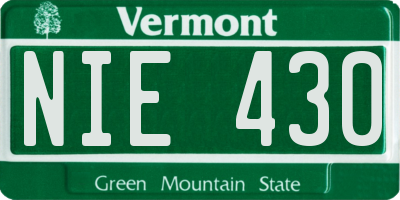 VT license plate NIE430