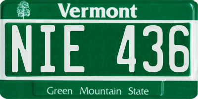 VT license plate NIE436