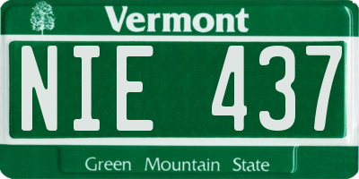 VT license plate NIE437