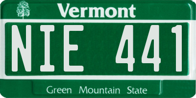 VT license plate NIE441