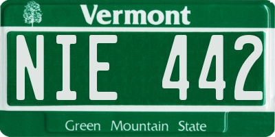 VT license plate NIE442