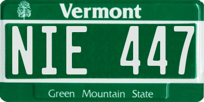 VT license plate NIE447