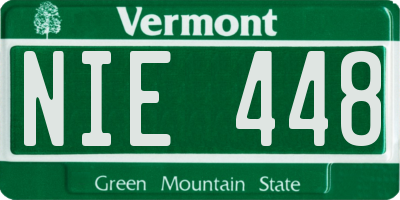 VT license plate NIE448
