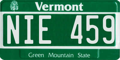 VT license plate NIE459