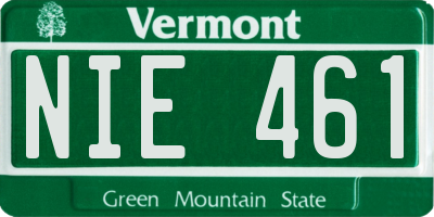 VT license plate NIE461