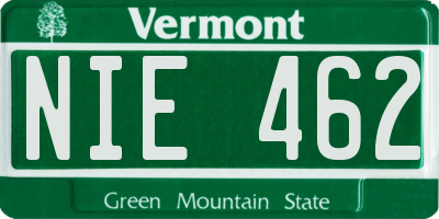 VT license plate NIE462