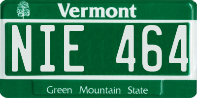 VT license plate NIE464