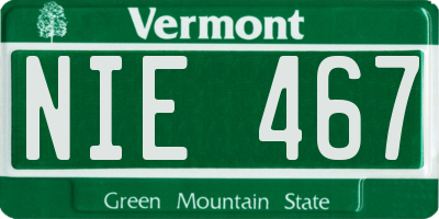 VT license plate NIE467