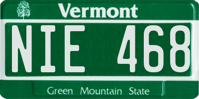 VT license plate NIE468