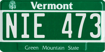 VT license plate NIE473