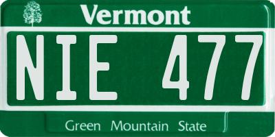 VT license plate NIE477
