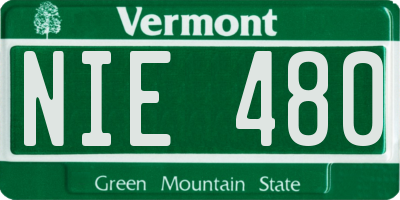 VT license plate NIE480