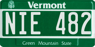 VT license plate NIE482