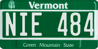VT license plate NIE484