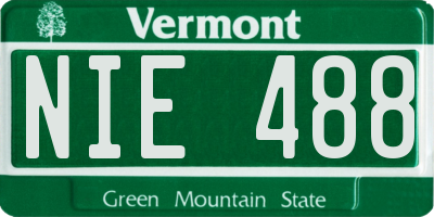 VT license plate NIE488