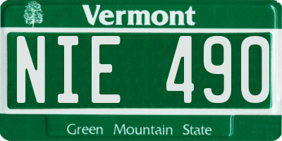 VT license plate NIE490