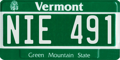 VT license plate NIE491