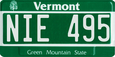 VT license plate NIE495