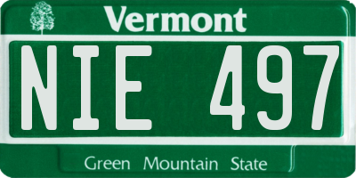 VT license plate NIE497
