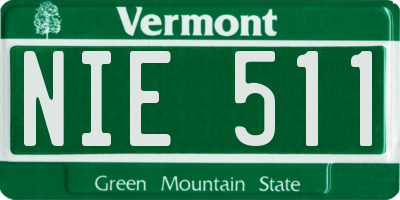 VT license plate NIE511