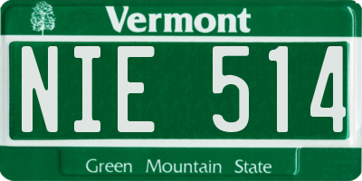 VT license plate NIE514