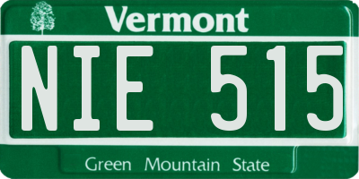 VT license plate NIE515