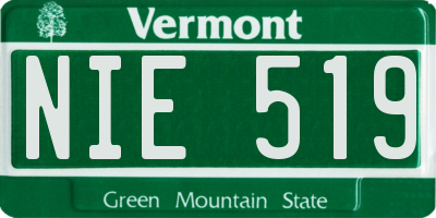 VT license plate NIE519