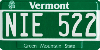 VT license plate NIE522