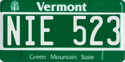 VT license plate NIE523