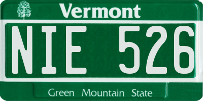 VT license plate NIE526