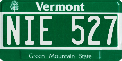 VT license plate NIE527