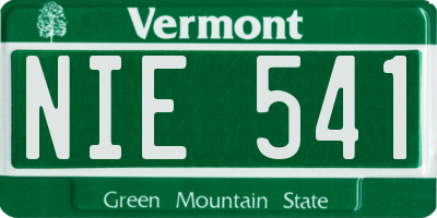 VT license plate NIE541