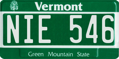 VT license plate NIE546