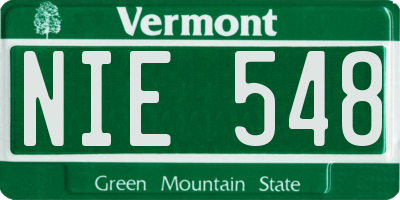 VT license plate NIE548