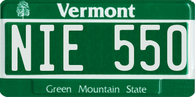 VT license plate NIE550