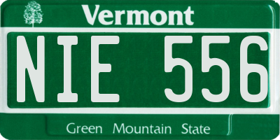 VT license plate NIE556