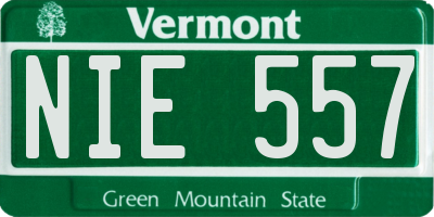 VT license plate NIE557