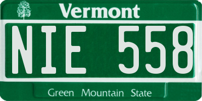 VT license plate NIE558