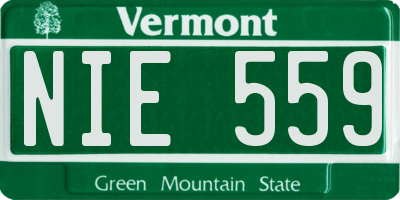 VT license plate NIE559
