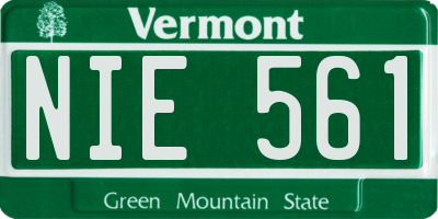 VT license plate NIE561