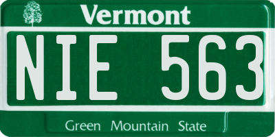 VT license plate NIE563