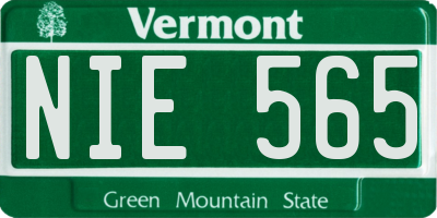 VT license plate NIE565